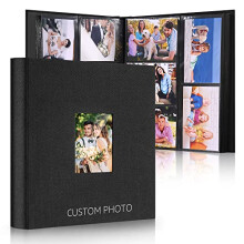 DazSpirit ALBM004 6x4 Inch Photo Album, Customizable Linen Cover, 600 Slip-In Pockets, 10x15, Black