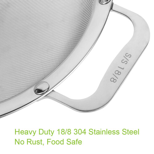 Stainless Steel 18/8 Mesh Strainer, 30 Mesh Extra Fine Quinoa Sieve, with Solid Sturdy Handle, 9" Large Flour Filter 1
