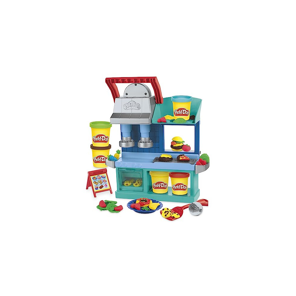 Kitchen Creations Busy Chef's Restaurant Playset, 2-Sided Kitchen Playset, Sets for Girls and Boys