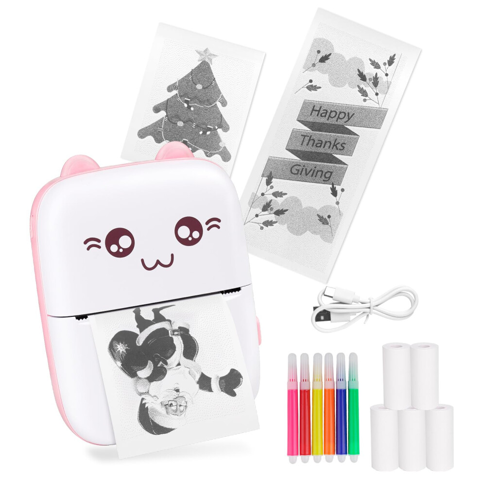 Mini Thermal Printer, Bluetooth Labler Maker, Portable Label Printer Compatible with Android and ios, Printable Photos,