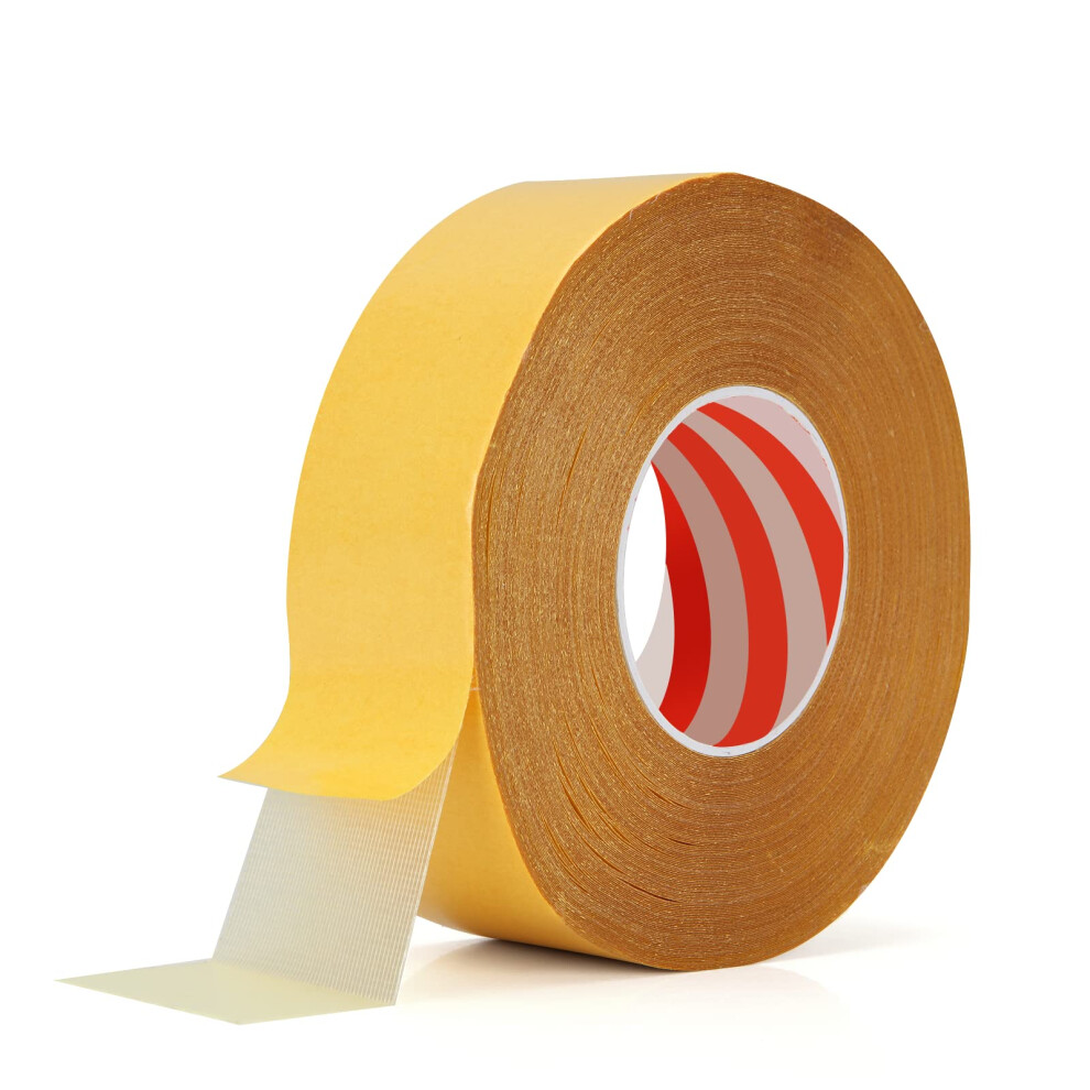 Double Sided Carpet Tape 50Mm X 50M, Carpet Tape Double Sided Heavy Duty Mesh, Carpet Gripper Tape Mesh Rug Gripper For 735626343186