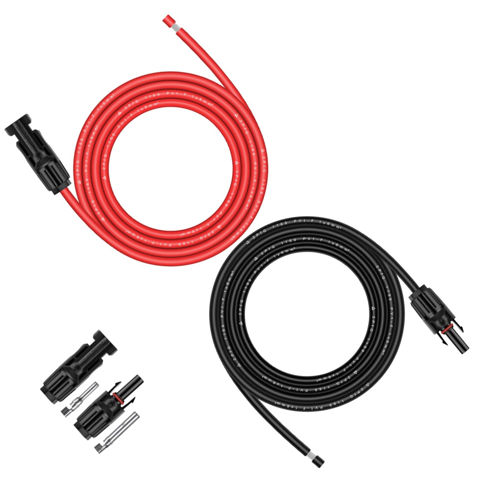 6Mmâ² / 10Awg Solar Panel Extension Cable With Female And Male Solar Panel Connector 3M/10 Feet Waterproof Solar Panel 6949111934566