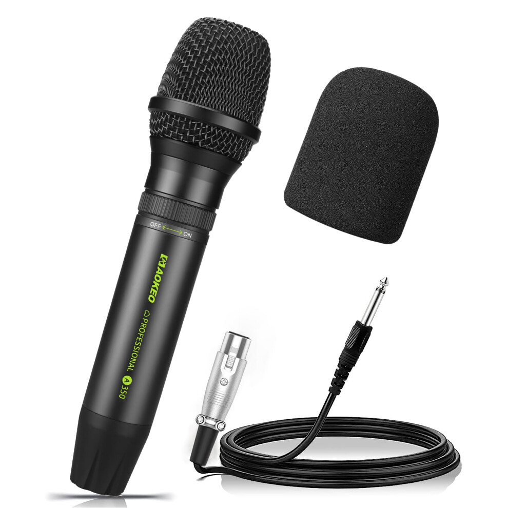 Dynamic Karaoke Microphones, A350 Microphone for Singing with Foam Cover and 16.4ft XLR Cable.Handheld Mic Compatible