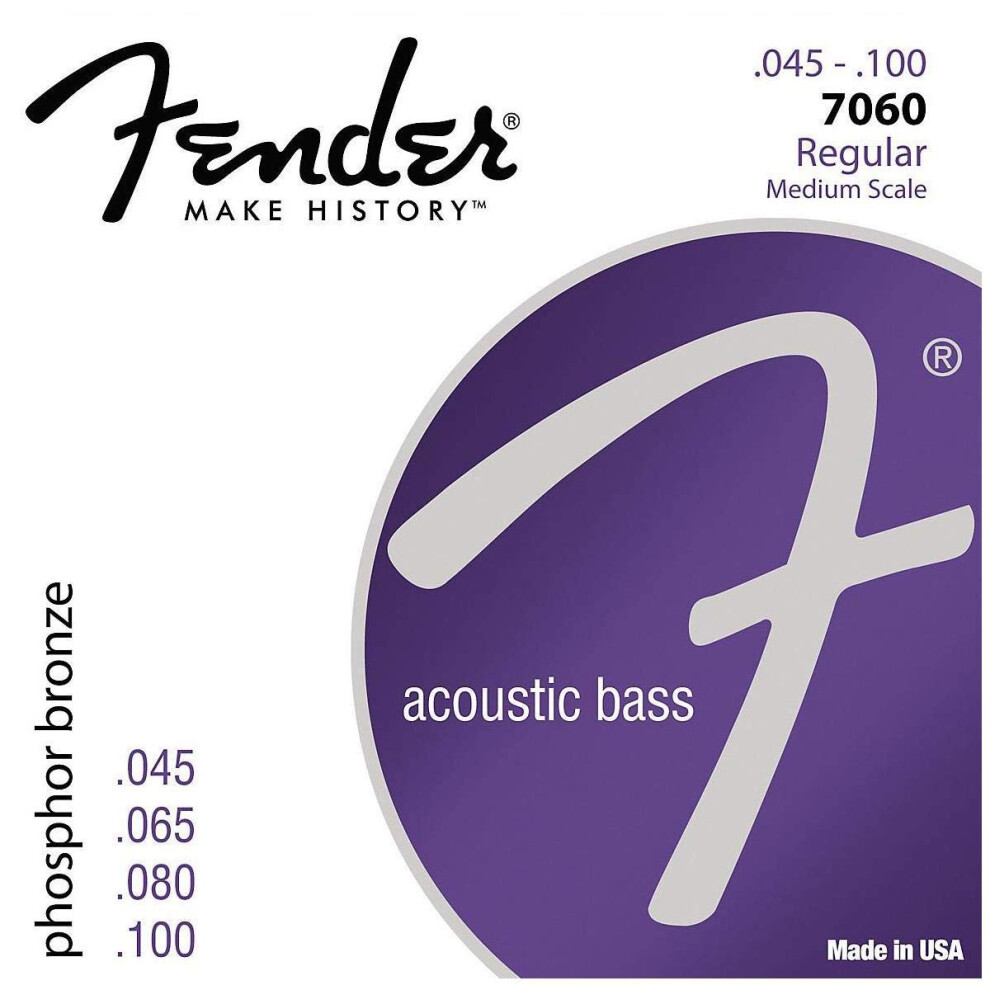 7060 Acoustic Bass Strings, Phosphor Bronze, 45-.100 Gauges, (4)