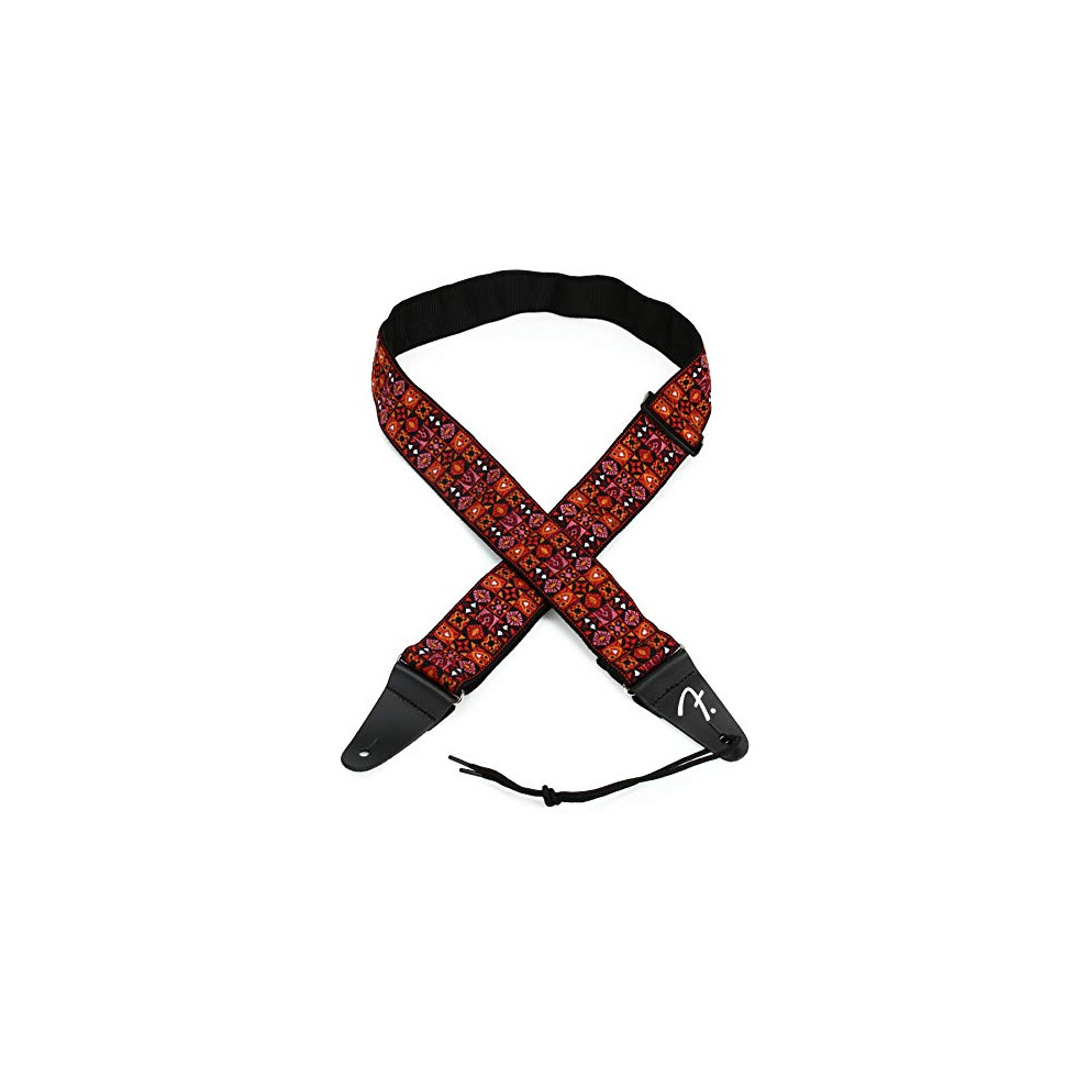 Fender Festival - Guitar Strap - Vintage Inspired Woven - Red Mosaic Design, 0990638009