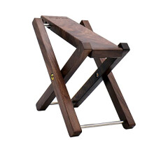 Wood Guitar Footstool, 3-Position Height Adjustable Guitar Foot Rest/Solid Wood Folding Footstool,Pedal Black Walnut