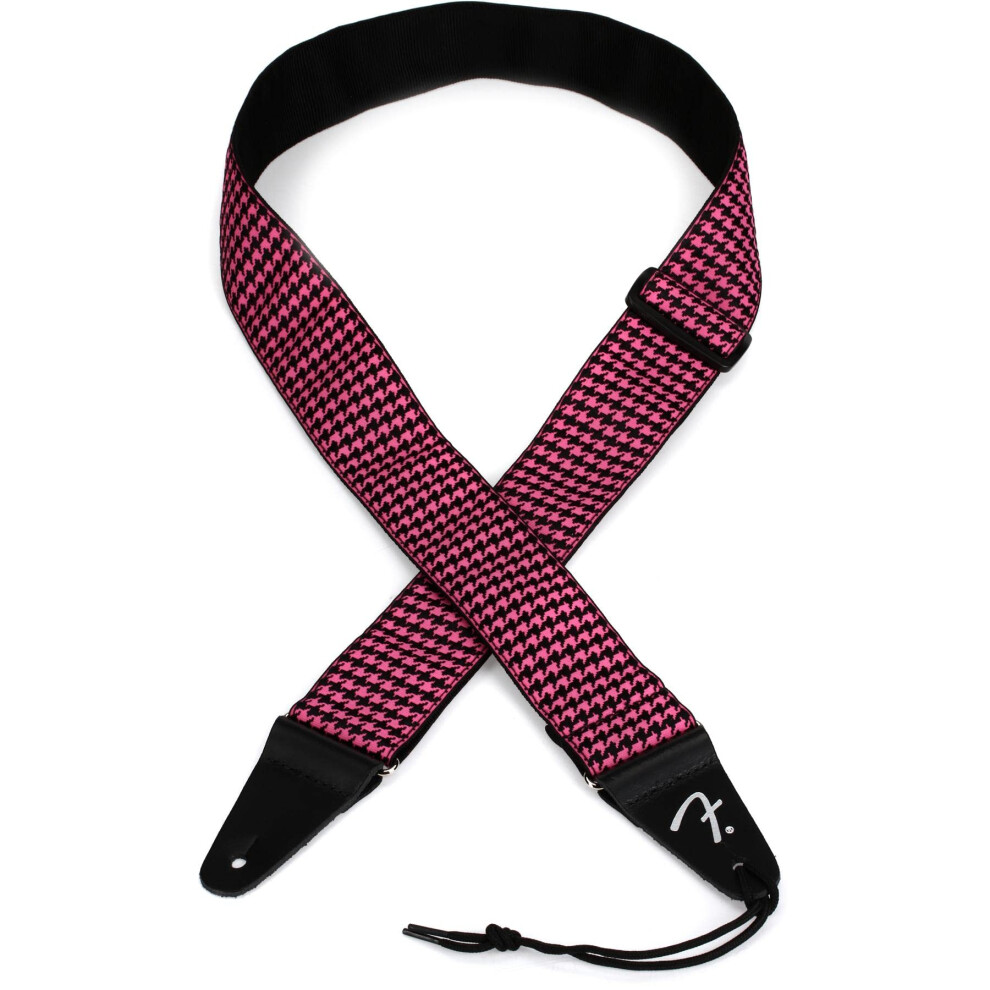 Fender Houndstooth Jacquard Strap - 2" Wide - Pink