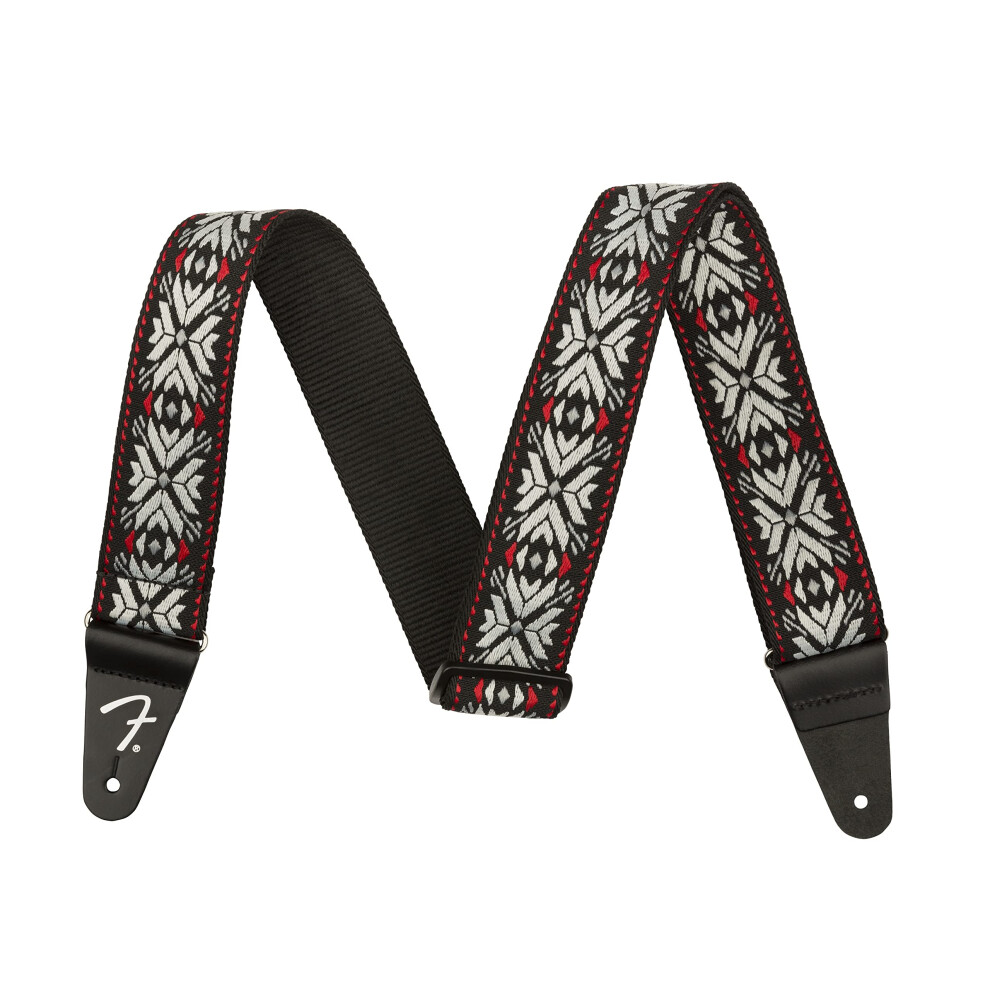 Pasadena Woven Guitar Strap - RED SNOWFLAKE