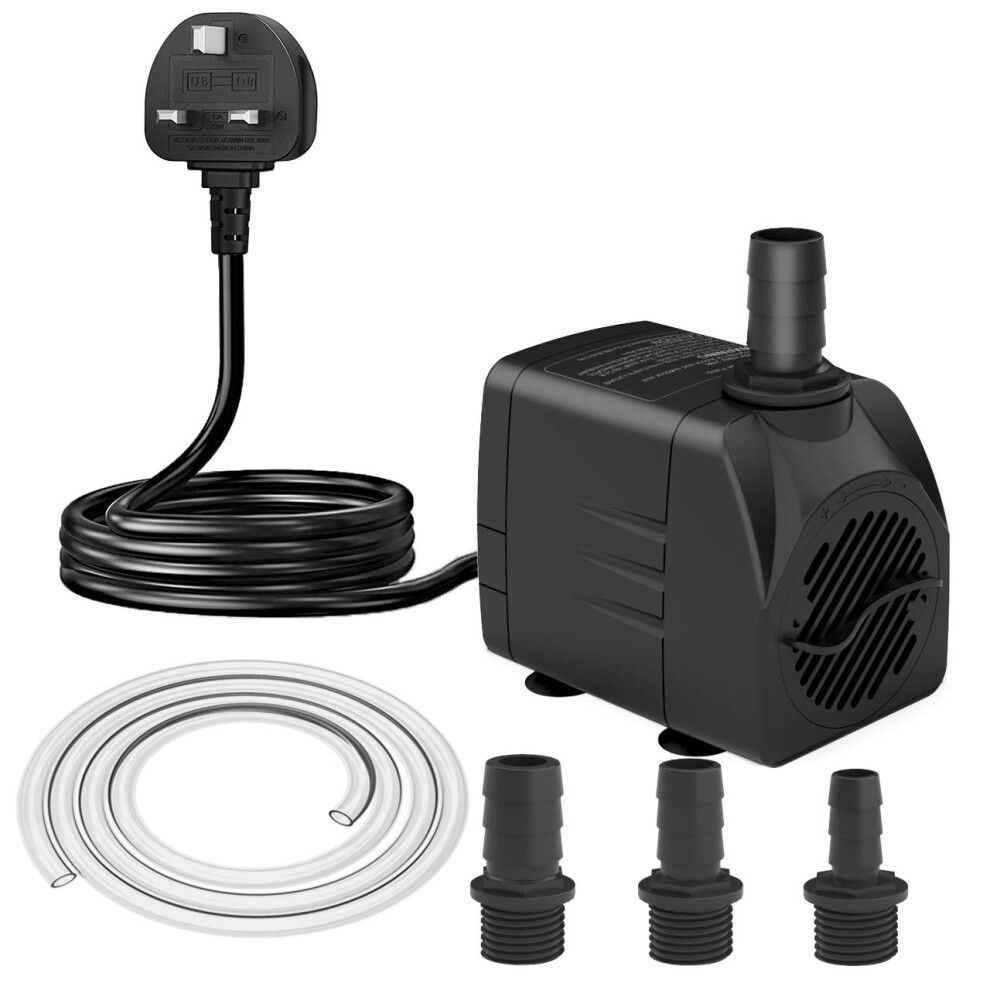 Knifel Submersible Pump 1500L/H 25W Dry Burning Protection With Ultra Quiet Design 2M High Lift For Fountains, Hydroponics,