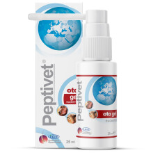 Peptivet OTO Gel Ear Cleaner Gel for Dogs & Cats- Antibacterial Anti-fungal Yeast Management - Red Itchy Skin Relief -