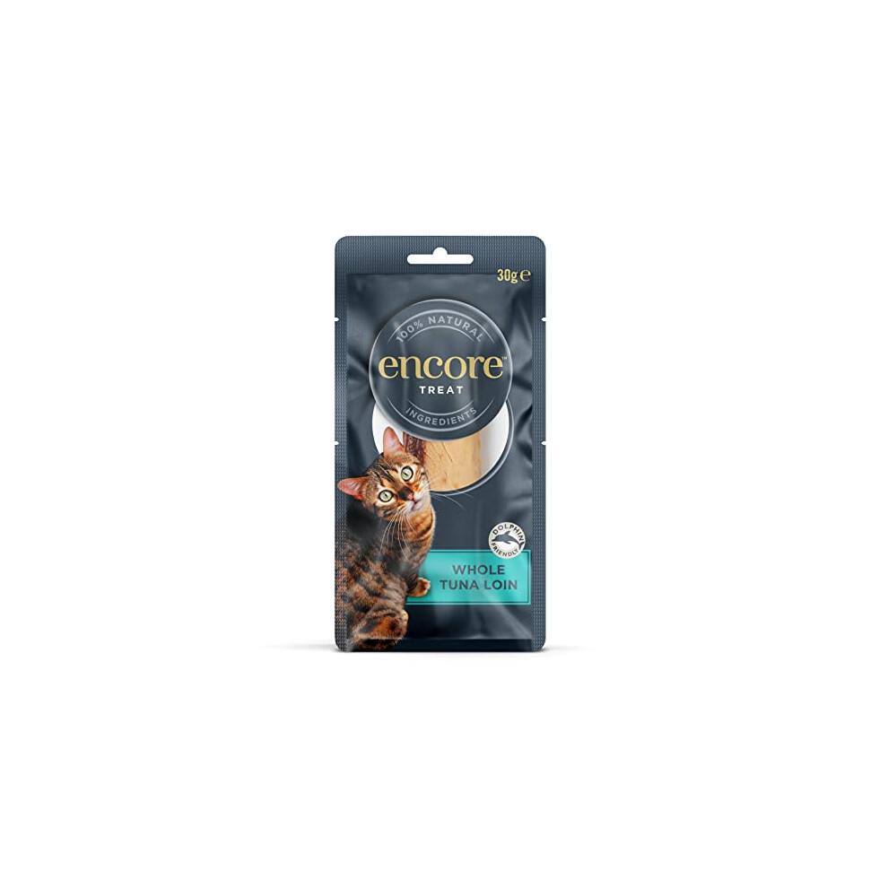 Encore ENC9504 100% Natural Whole Tuna Loin Cat Treats, 30g x12 - Real Meat Snack with Omega-3