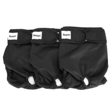 3 Pack Reusable Dog Diapers，Highly Absorbent, Washable and Eco-Friendly Sanitary Wraps Panties for Female Pets -Black