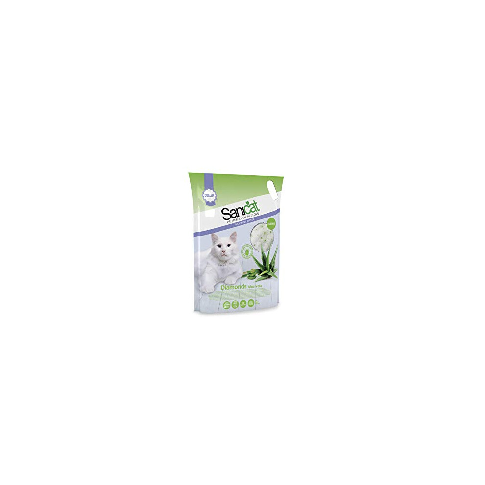 Sanicat Diamonds Aloe Vera Silica Gel Cat Litter, 5L