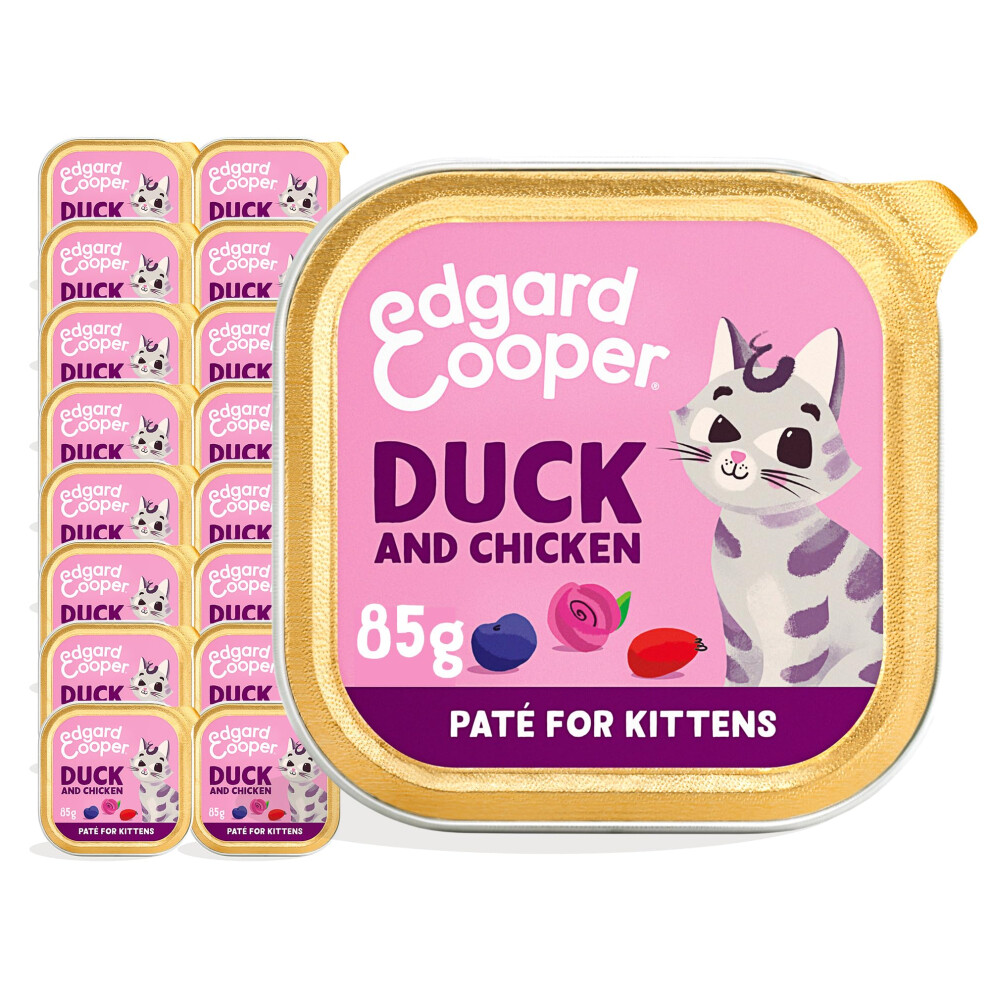 Edgard & Cooper Organic PatÃ© for Kittens Wet Food 85g x 16 Organic Duck and Chicken