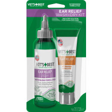 Vet's Best Dog Ear Cleaner Kit | Multi-Symptom Ear Relief | Wash & Dry Treatment | Alcohol-free