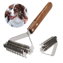 AIDIYA Coat King Rake Pet Undercoat Rake Dog Dematting Comb Pet Grooming Brush Deshedding Tool 17+9 Double Sided Teeth