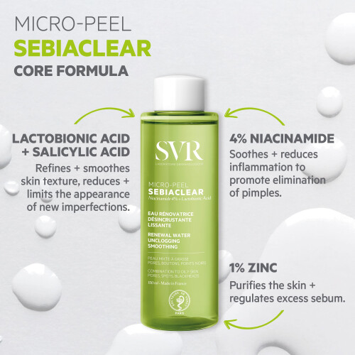 SVR Sebiaclear Micro Peel Rensende og Udglattende Vand 150ml 2