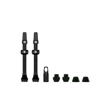 Muc-Off Tubeless Valves, Black 60mm - Dust Caps for Bikes with Valve Core Removal Tool - Presta Valve Caps for Tubeless