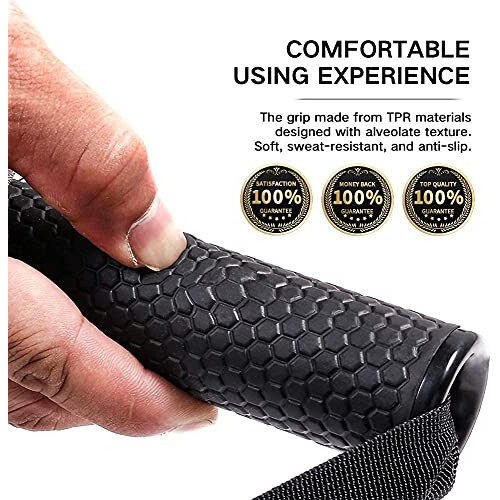 Upgraded Heavy Duty Exercise Handles, Cable Machine Attachments Resistance Bands Handles with Solid ABS Core Grips 2