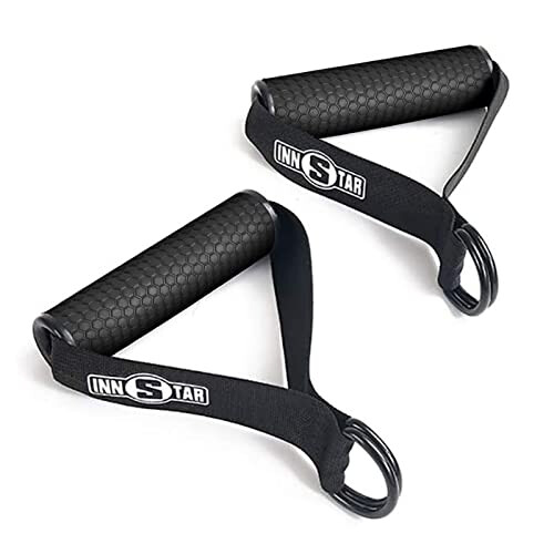 Upgraded Heavy Duty Exercise Handles, Cable Machine Attachments Resistance Bands Handles with Solid ABS Core Grips