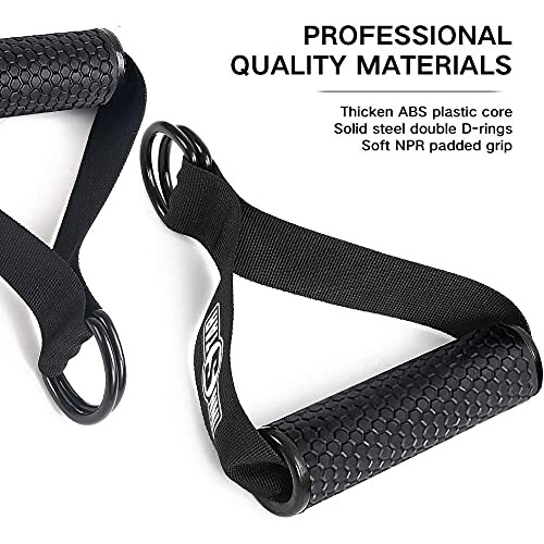 Upgraded Heavy Duty Exercise Handles, Cable Machine Attachments Resistance Bands Handles with Solid ABS Core Grips 1