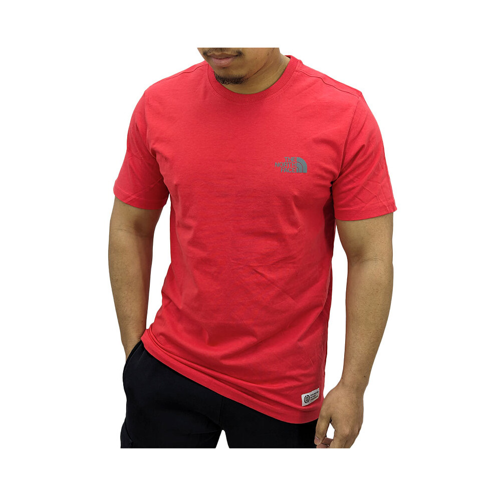 (Red, S) The North Face Mens T Shirts TNF Logo