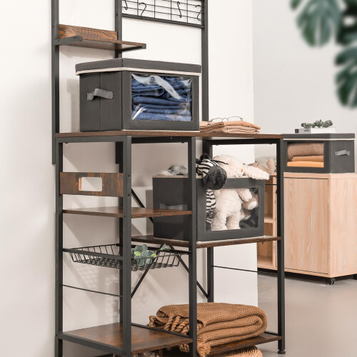 3 Pack Storage Boxes with Lids Foldable - Wardrobe Organiser Storage Cubes with Transparent Window Fabric Storage 2