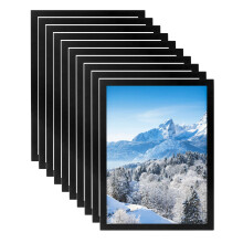 QWORK 10Pcs A4 Magnetic Frames, Adhesive Magnetic Display Frame, Black, for Ads, Notices, Documents