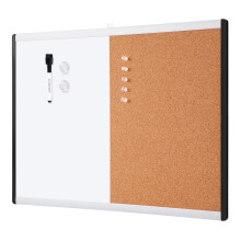 Magnetic Dry Erase Combo Rectangular Board, plastic/aluminium frame, White/ Yellow, 43.2 cm x 58.4 cm