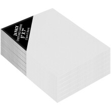 Blank Canvas (24 Pack) - 13 x 18cm (5 x 7 inches) - Small Pre Stretched Canvas Panel Boards - Suitable for Acrylic and
