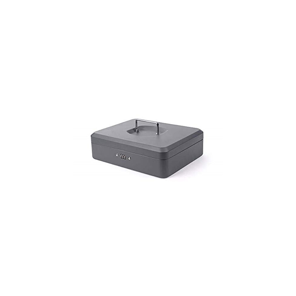 8014408 12 inch Cash Box with Combination Lock - Dark Grey