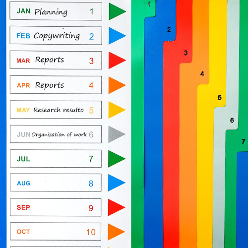 10Pack Plastic File Dividers A4 Monthly Dividers for Lever Arch Files