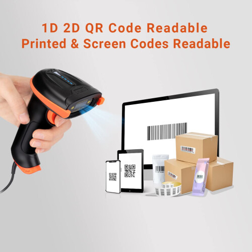 1D 2D QR Barcode Scanner USB Wired Handheld Scanner 1D 2D QR Data Matrix PDF417 1D Bar Code CMOS Image Barcode Reader 2