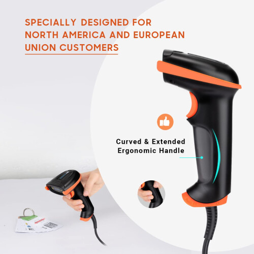 1D 2D QR Barcode Scanner USB Wired Handheld Scanner 1D 2D QR Data Matrix PDF417 1D Bar Code CMOS Image Barcode Reader 1