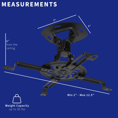 Vivo Universal Adjustable Ceiling Projector Mount for Regular and Mini Projectors, Projection Mount with Extending Arms, 1