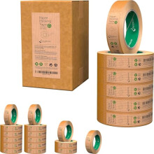 Kraft Paper Packing Tape 24mm x 50m | Brown Paper Tape for Strong Parcel Packaging | 1/2/3/6/12 pack | Recyclable & Eco