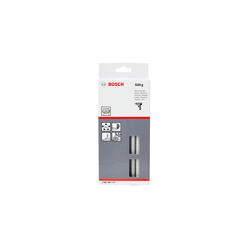 Bosch 2607001177 Glue Sticks For Glue Guns, 11Mm X 200Mm, Pack Of 25 Grey
