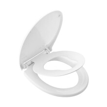 M41002-2 O Shape Family Toilet Seat with Child Seat Built-in, Soft Close Toilet Seat, Removable Potty Training Toilet