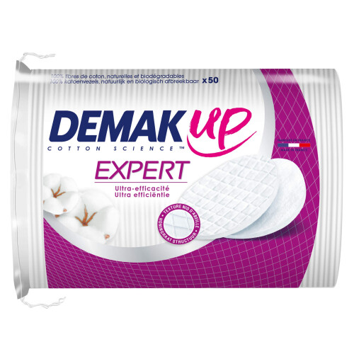 Oval makeup remover pads DemakUp Expert 50 units