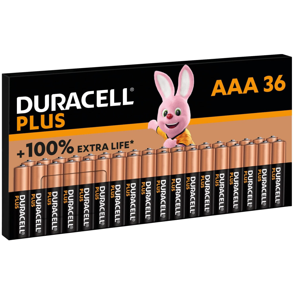 Photos - Battery Duracell Plus AAA   - Alkaline 1.5V - Up To 100 Extra Life - Reliability For Everyday Devices - 0 Plastic (36 Pack)