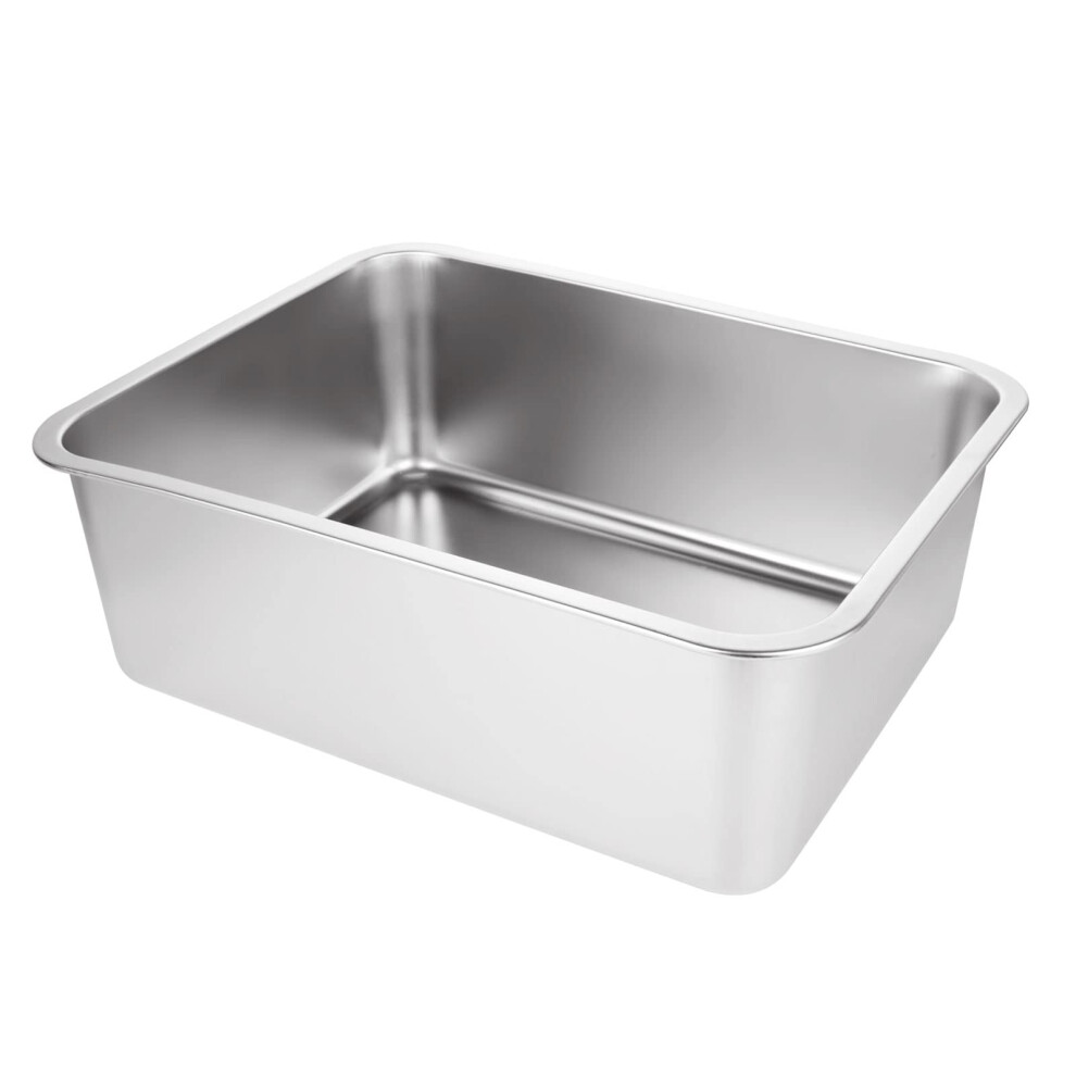 Washing Up Bowl, 304 Stainless Steel Large Rectangular 17 Litre Washing Basin, Dishtub, Mixing Bowl, Plastic Free,