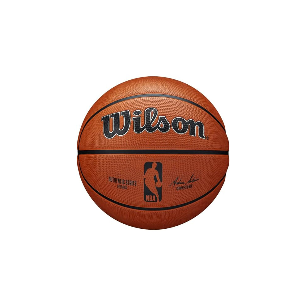Wilson Basketball, Nba Authentic Series Model, Outdoor, Tackskin Rubber, Size: 7, Brown