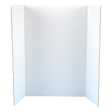 Tri Fold Boards-Pack of 4, Plain White, for Displaying Table Top Projects and Presentations (EV235),122 x 91 cm