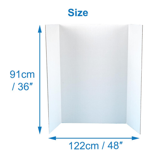 Tri Fold Boards-Pack of 4, Plain White, for Displaying Table Top Projects and Presentations (EV235),122 x 91 cm 2