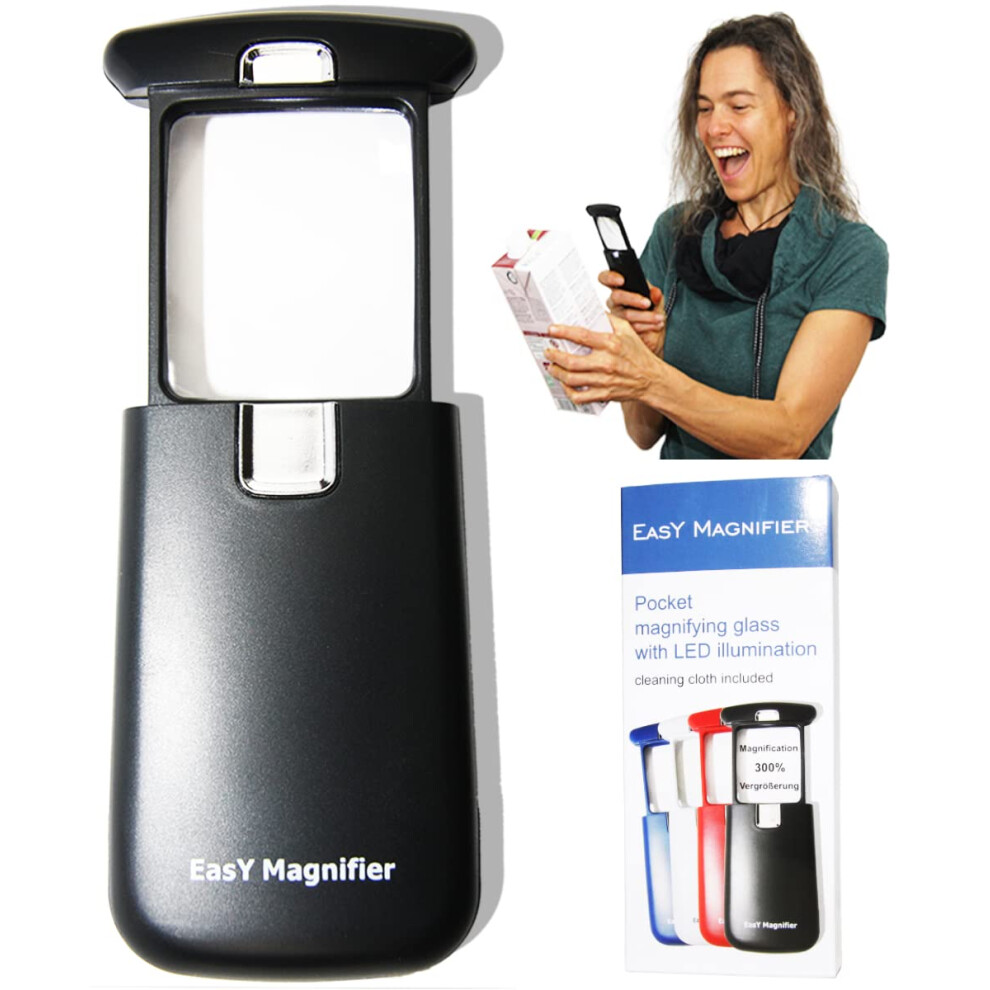 Easy Magnifier Light Pocket Magnifying Glass With Led 3X Small Handheld Ed Magnify Glasses For Close Work Reading Loupe Hobbies;