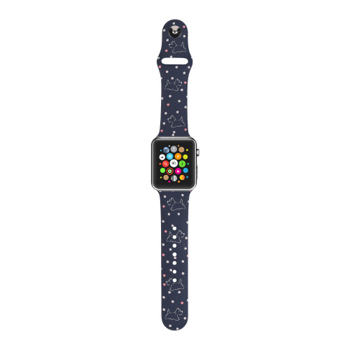Radley Ladies Deep Blue Printed Dog Silicone Apple Watch Strap 2