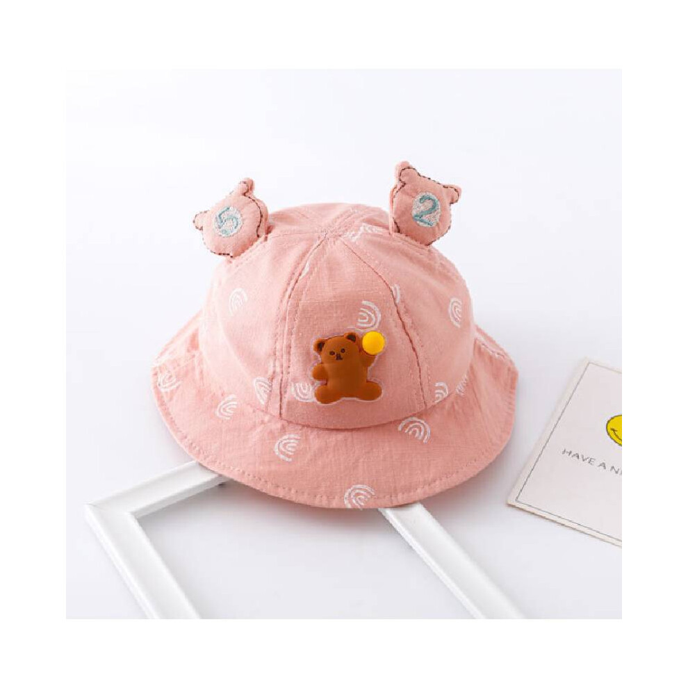(Pink) Baby Sun Protection Hat Spring Autumn Thin Summer Infant Cotton Bucket  Hat