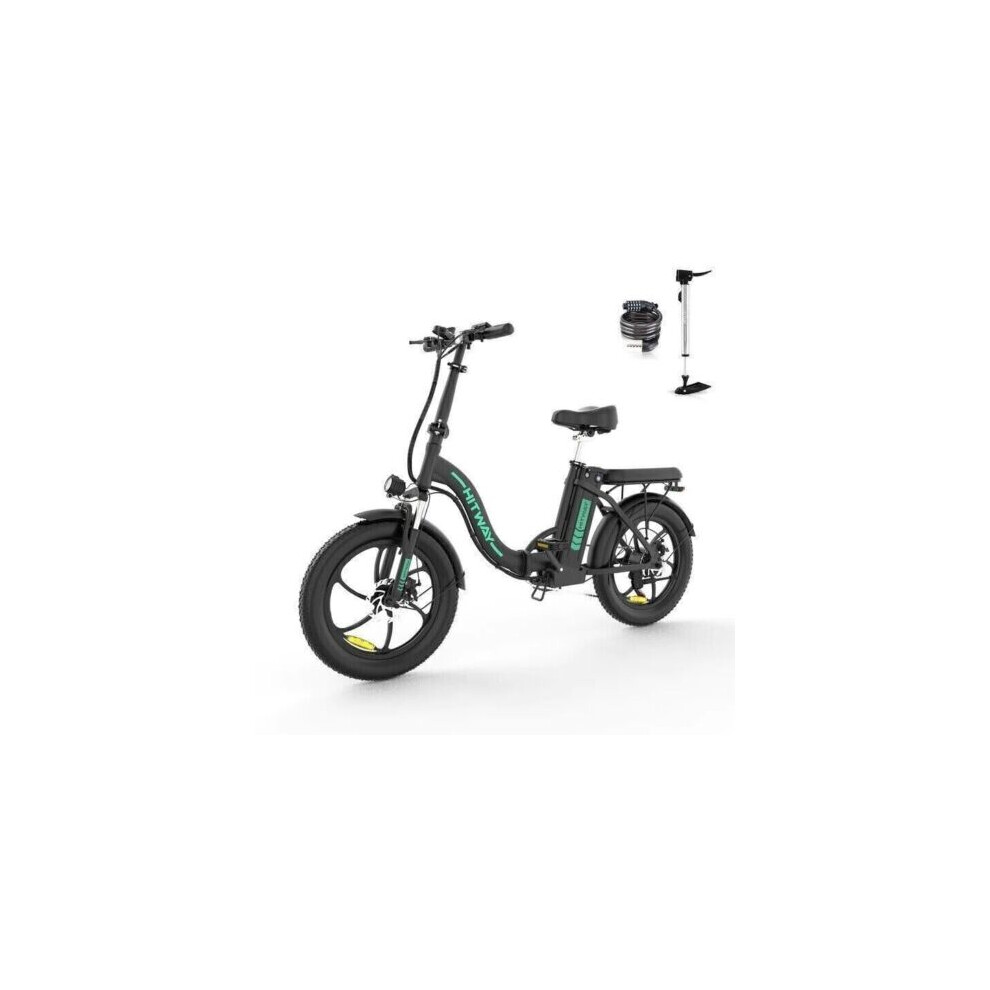 (Black+Green) HITWAY Bk6s Electric Bike 20 Ebikes up 90KM