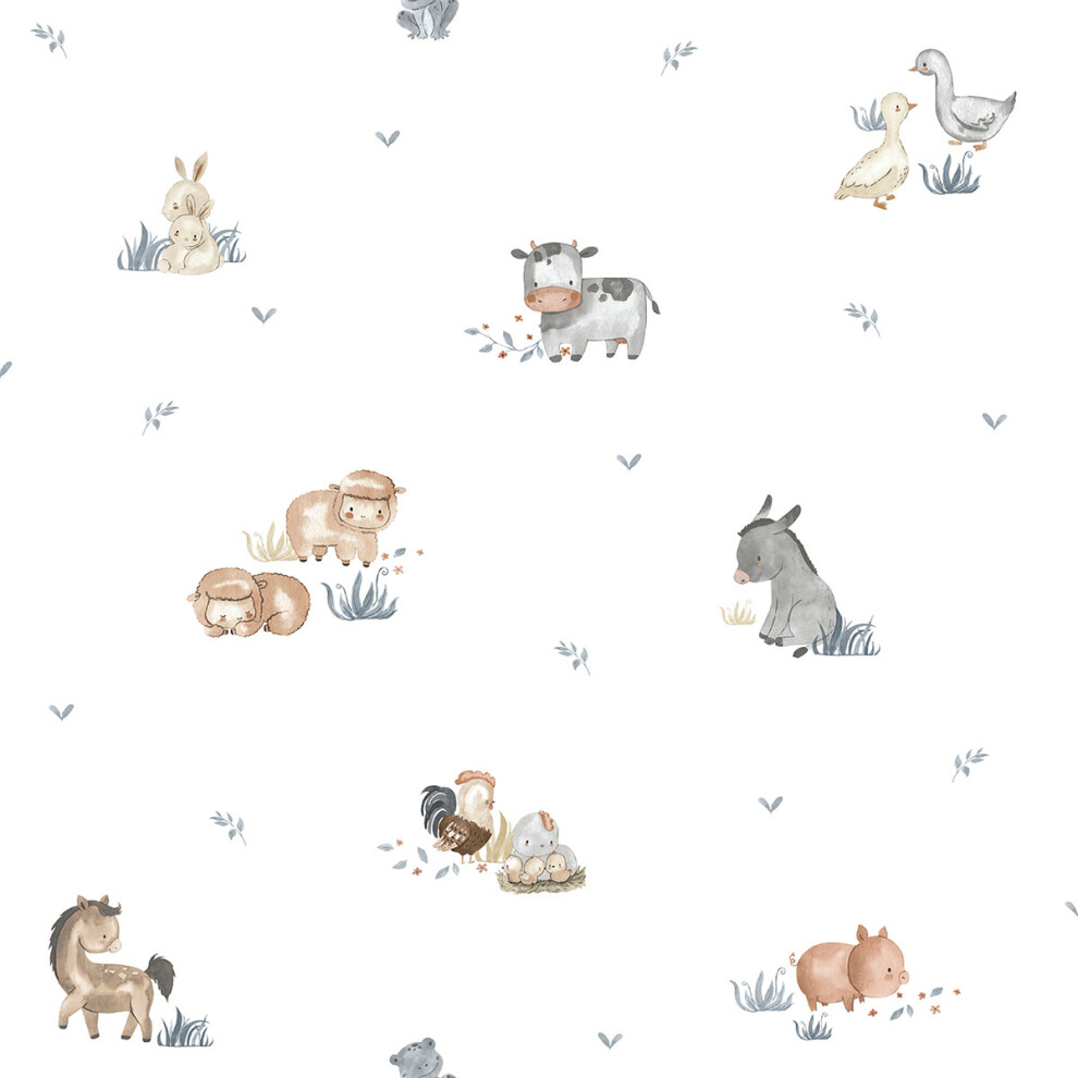 (White) Little Explorers 2 Wallpaper Farm Animals Galerie White Galerie Snoopy