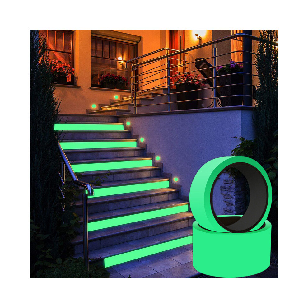 (Width 1Cm/0.39Inch) 1 Roll Removable Glow In The Dark Tape, Long-Lasting Neon Gaffer Cloth Tape Sticker 9381372430093